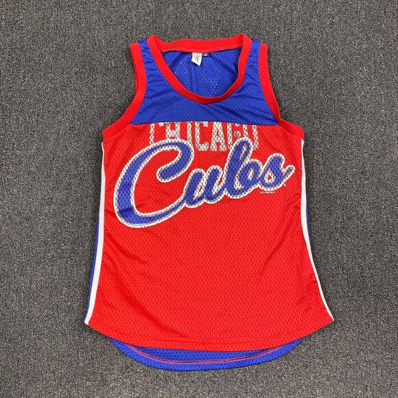 MLB Chicago Cubs Tank Women's Sleeveless Red Baseball Shirt Size Medium - Picture 1 of 5